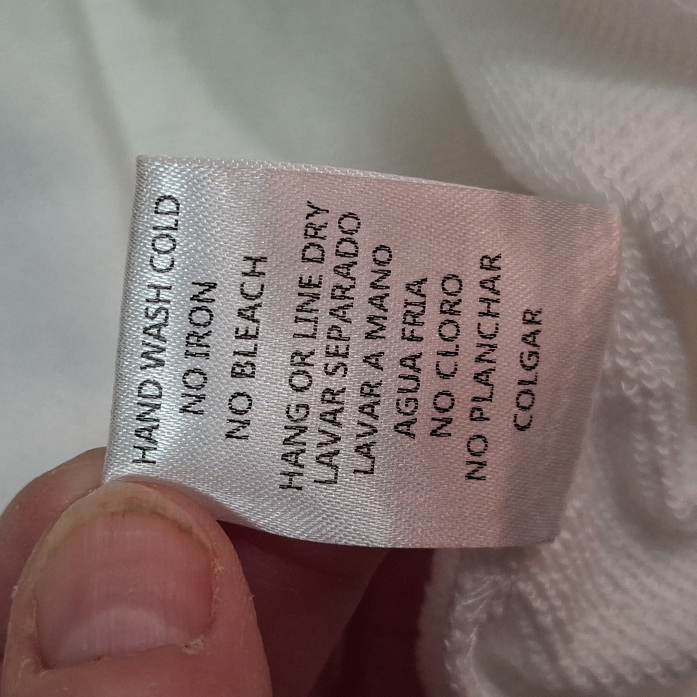 "MECLOTH" SZ. M, Ladies white, rainbow sleeves, 100%polyester, like new conditio - Picture 14 of 14